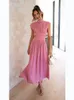 Casual Dresses Women Elegant Maxi Dresses Summer Fashion Casual Solid Sleeveless Backless Dress Female Sexy Hollow Out Pleated Long Dress 230512