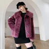 Kvinnors päls 2023 kappa äkta ullrockar kvinnliga mode långa varma äkta fårskjuvjackor manteau femme hiver gmm807