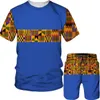 Tracksuits dos homens 3D Imprimir Africano Dashiki Men's T Shirt Shorts Tracksuits Terno Verão Manga Curta Homens Folk Custom Outfits Plus Size Homens Conjuntos 230515