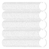 4XBE 200 pièces clair acrylique porte-clés blancs forme ronde en plastique Transparent porte-clés charme blanc pour projets de bricolage artisanat