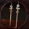 Dangle Earrings FASHION Vintage Chinese Style Natural Jade Butterfly Summer Decoration Tassel