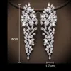 Dangle Chandelier Ekopdee Vintage Luxury Teardrop Zircon Drop earrings for Women harch Charm Bling Leaf CZ Cltarl Earring Wedding Party Fashion Jewelry 230512