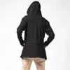 Men's Trench Coats Top Fashion Mens Black Hooded Cardigan Long Male Punk Gothic Korean Style Loose Coat Sleeved Big Size 5XL