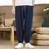 Pantalons pour hommes hommes décontracté coton lin Cargo mâle été couleur unie hommes pantalons lâche Fitness Joggers pantalons Hombre