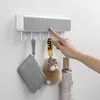 Haken Schienen Wand-Lagerregal Kleidung Schlüssel Organizer mit Haken Punch-Free Regal Home Küche Badezimmer Wand Tür Container