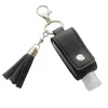 Schlüsselanhänger 30 ml tragbare leere Händedesinfektionsflasche mit Quasten Leder Schlüsselanhängerhalter T4MD