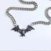 Hangende kettingen Legering Bat charme voor vrouwen mannen punk accessoires zilveren kleurenketen op de nek choker dieren ketting sieraden