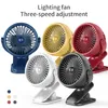 Fans Tragbarer USB-Tischventilator, Clip-on-Typ, Mini-wiederaufladbarer, kühlender Tischventilator, 360-Grad-Drehung, 3 Geschwindigkeiten, einstellbarer Clip-on-Lüfter