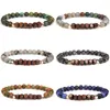 Strand Natural 6 Mm African Howlites Gem Bracciale Legno Pietra Perline Bracciali Uomo Stretch Gioielli Vintage Yoga Reiki Donna Bangle Unisex