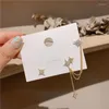 Dangle Earrings Korean Fashion Simple Butterfly Stars Tassel For Girls Women Piercing Long 2023 Trend Crystal Ear Cuff Jewelry