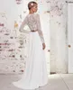 Wedding Dress 2 Piece Beach Chiffon A Line Floor Length Buttons Back Bridal Party Gowns Elegant Boho Vestidos De Novia Custom Made