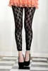 Leggings da donna Nero Vedi attraverso i fiori Leggins Lady Sexy Legging a vita bassa Streetwear Club Abiti da sera Donna Pizzo Slim