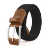 Bälten 1x Fashion Belt Canvas Woven Elastic Universal Pin Buckle Jeans Unisex klädtillbehör