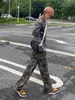 Camouflage Flare Pants Hip Hop Cargo Streetwear Men High Street Military Trousers ME-612