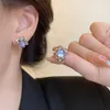 Boucles d'oreilles 925 argent aiguille pierre de lune géométrique pour femmes filles créative fête de mariage Piercing mignon bijoux cadeaux Eh1161