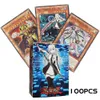 Kortspel 100 st Yu Gi Oh Japanese Anime 100 olika engelska kortvinge Dragon Giant Soldier Sky Dragon Flash Card Kids Toy Gift