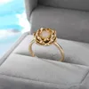 Band Rings Aesthetic Stainless Steel Lotus Rings For Women Elegant Pearl Hollow Flower Finger Ring Vintage Wedding Jewelry Gift