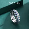 Anillo solitario MODIAN's ly llegó genuino 925 plata esterlina gradiente de lujo corazón a corazón anillo apilable adecuado para la joyería exquisita de las mujeres 230512