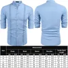 Hommes Survêtements Cubain Guayabera Chemises Linge Casual Manches Longues Chemise Boutonnée Bande Col D'été Plage Tops 230512