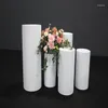 Party Decoration 5st/Set) Events Decor Design Mental eller Mirror Gold Round Pedestal Plinths With White Top Yudao349