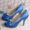 Chaussures habillées Wedopus Custom Handmade Peep Toe Platform Bleu Vert Escarpin Talon Haut