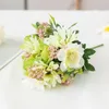 Decorative Flowers INS Artificial Silk Rose Bouquet Hydrangea Peony Vintage Bride Holding Fake Flower Home Wedding Decoration