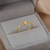 Band Ringe Trend Vintage Lotus Ringe Für Frauen Edelstahl Blume Ring Elegante Verlobung Hochzeit Ring Femme Schmuck