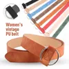 Cintos Mulheres moda Retro PU PU Belt Lady Dress Sweater Casaco decorativo redondo fivela da faixa