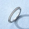 Anillos de racimo Stylever círculo de lujo circón para mujer Plata de Ley 925 3 colores anillo apilable redondo joyería de compromiso de boda 2023