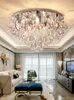 Luzes de teto moderno simples luz de cristal de luxo quente e romântico quarto de casamento quarto