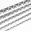 Chains 5/6/8mm Hip Hop Stainless Steel Square Byzantium Link Chain Chokers Necklaces For Men Rapper Jewelry Size 8.5"-40"