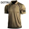 Men's Polos DETTRU Summer Men's T-Shirts Outdoor Activities Tactical Sports Polo Collar Bottoming Sweatshirts 230515