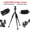 Tripods 5-SECTION Flexible Tripod With 360 Degrees Head 51cm 771g Foldable Lightweight Tabletop Video Mini For Cameras