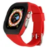 Tiras de luxo kit de casos protetores kit de aço inoxidável Casos DIY Casa de pulseira de pulseira de pulseira de órgãos de vigilância para a série Apple Watch Series 6 7 8 45mm 44mm