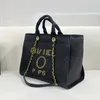 Saco de praia grande de designer para compras, sacos de cadeia deauville, pacote de trabalho, bolsa feminina, bolsa de viagem, férias, lona, bolsas de náilon, livros, bolsas de bagagem de ouro