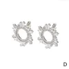 Stud Micro-incrusté de fleurs de tournesol boucles d'oreilles pour femmes filles mode simple géométrique plaqué or boucles d'oreilles piercing bijoux de fête 230515