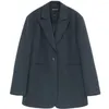 Abiti da donna Coreano Primavera Estate Giacca casual da donna Grigio Blu Moda Cappotto femminile allentato Capispalla manica lunga Office Lady Elegante