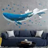 Barnens leksaksklistermärken Creative Flying Whale Cartoon Wall Sticker för barnrum Rum Dekor vardagsrum Väggmålning Diy Wall Decals