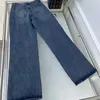 Jeans da donna Designer Moda pantaloni jeans nuovi pantaloni da ricamo cintura denim twill cotone lavato morbido e confortevole pantaloni da donna sottili ZIN8