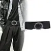 Cinturones Cinturón decorativo Mujer Abrigo de primavera Pantalones de cintura alta Moda Versátil 5 cm Sello Ronda Diamante Perla Hebilla ancha