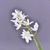 Dekoracyjne kwiaty 3 widelce sztuczne storczyki Ręka Feel Mini Vanda Orchid Rośliny Symulacja Flower Wedding Party Domowa dom