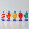 DHL!!! New Built-in Flower Glass Bubble Carb Cap 26mmOD Stripe Carb Caps For Beveled Edge Quartz Banger Nails Glass Water Bongs Dab Rigs