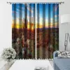 Curtain Customized Size Luxury Blackout Bedroom Living Room Windproof Thickening Fabric Nature Scenery Curtains