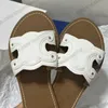 luxury sandals slippers designer women's TRIOMPHE mules cow leather summer beach durable slides genuine leather slippers with box