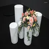 Party Decoration 5st/Set) Events Decor Design Mental eller Mirror Gold Round Pedestal Plinths With White Top Yudao349