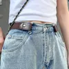 Bälten osynlig bälte sömlös slacker mångsidig elastisk jeans kvinnlig dekoration utan stansning