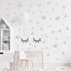 Adesivos de brinquedo infantil 56pcs rosa estrelas cinza adesivos de parede diy para garotas quarto garotas quarto berçário quarto decoração de parede decalques de parede removíveis