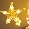 Strings Christmas Curtain Lights Star Holiday Lighting Decors For Year Wedding Bedroom Bar 2,5 m (W) X1M (H) EU Plug -in