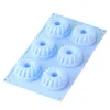 Baking Moulds Useful Cake Model Easy To Release 6 Cavities Silicone Donut Mold Pan