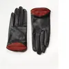 Gants en cuir pour femmes avec personnalité de lèvres rouges sexy Gants pour femmes en peau de mouton chaude noir drive winter261L